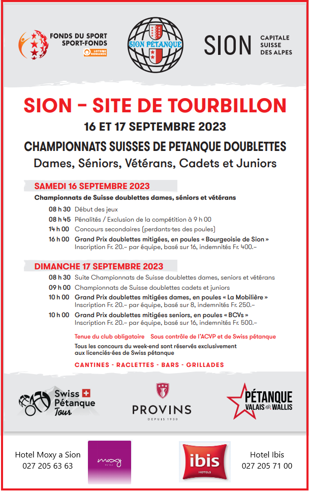 Championat Suisse doublettes 2023